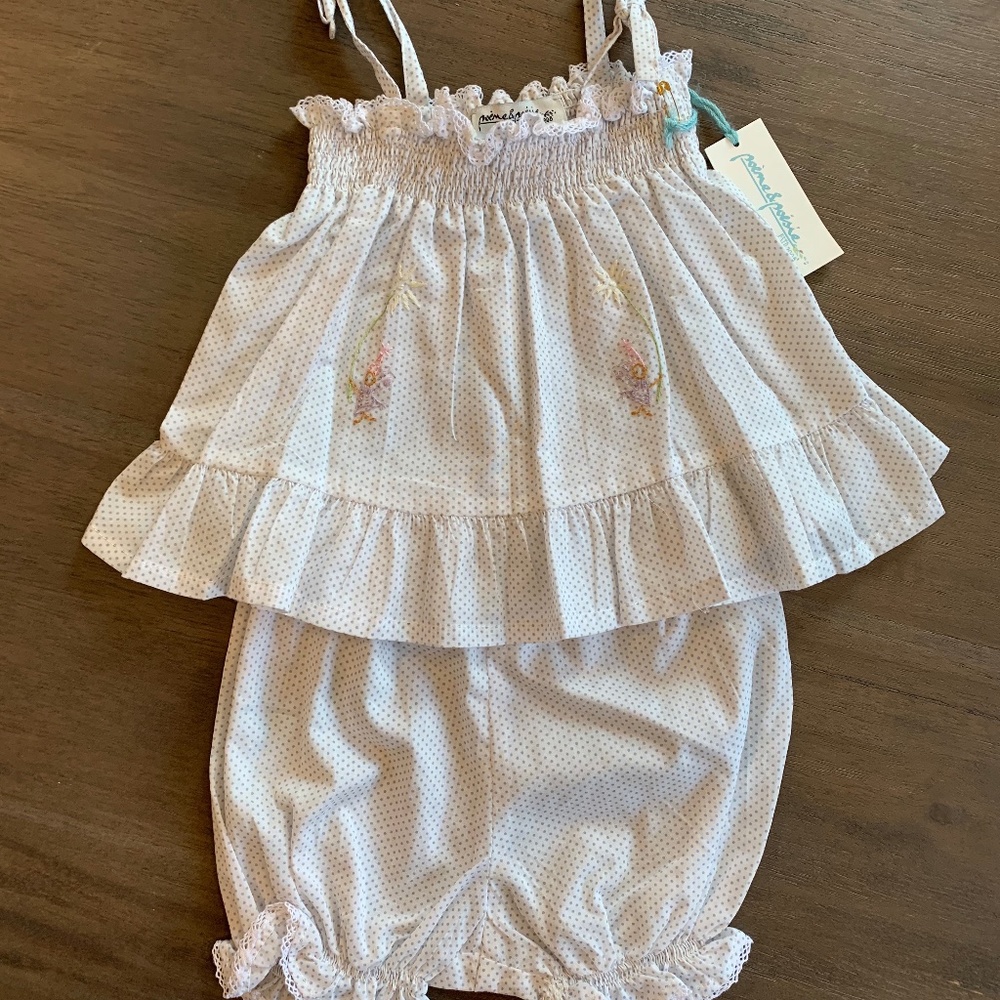 New Poeme & Poesie Baby Girl Fairies Sunsuit Set